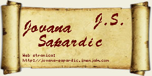 Jovana Sapardić vizit kartica